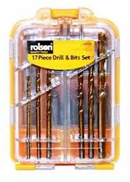 Rolson 17pc Metric drill & screwdriver bit set with storage box