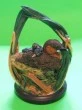 Dabchick and young bird figurine