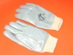 Pale blue PVC gardening gloves